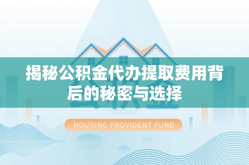 黄圃揭秘公积金代办提取费用背后的秘密与选择