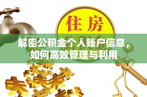 黄圃解密公积金个人账户信息，如何高效管理与利用